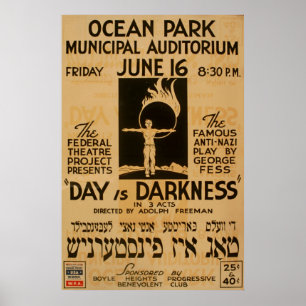 Yiddish Anti Play Vintag 1939 WPA-Poster Poster