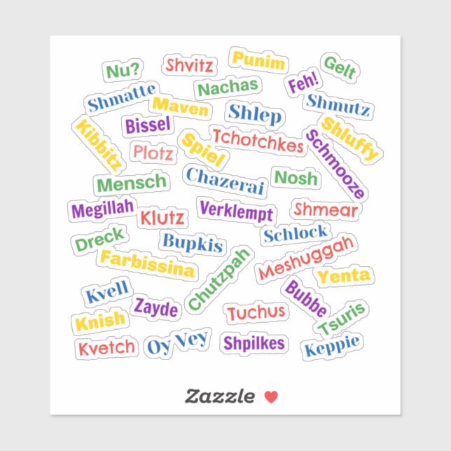 Yiddish Hall of Fame Sticker (Feuille)