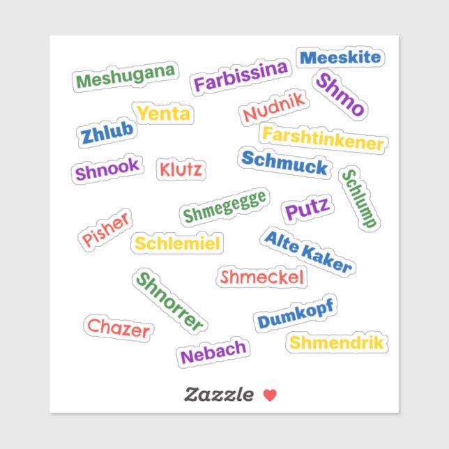 Yiddish Insults Sticker (Blatt)
