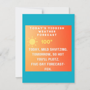Yiddish-Wettervorhersage Postkarte