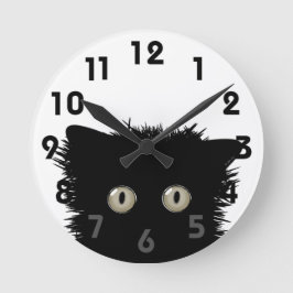Yikes Black Cat Clock Runde Wanduhr
