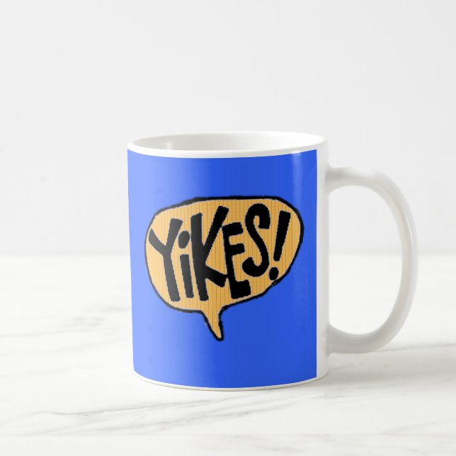 Yikes! Cartoon-Ausruf Kaffeetasse (Rechts)