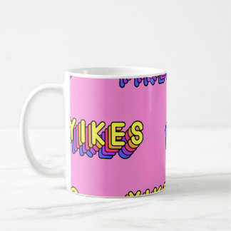 Yikes Words: Rosa Vintages Hintergrundbild. Kaffeetasse