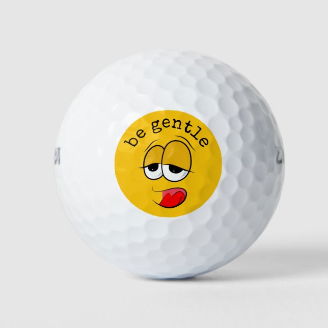 Yikes Yellow Emoji Golfball (Vorderseite)