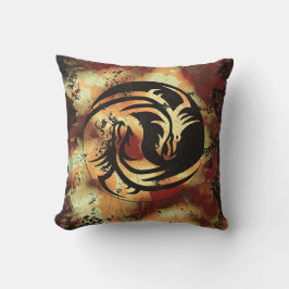 Yin and Yang Asian Dragons Kissen