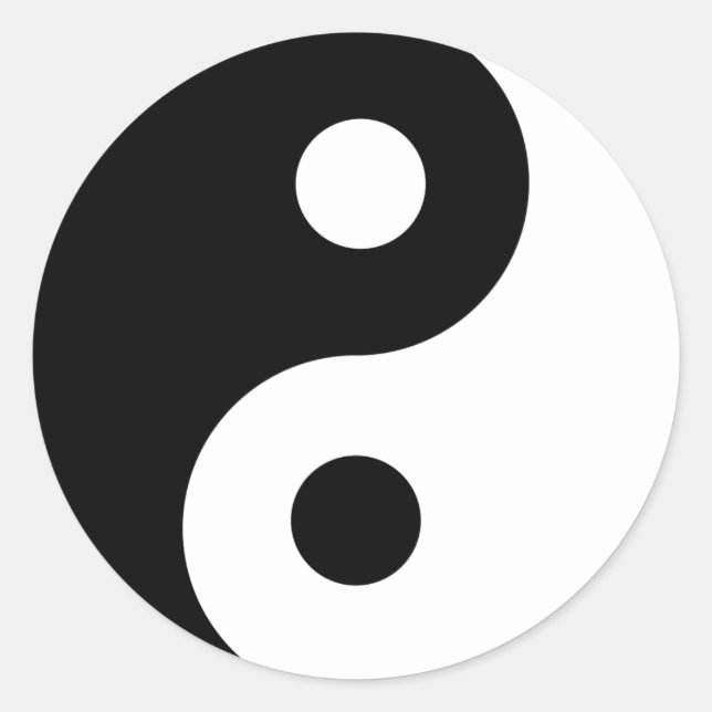 Yin and Yang Balance Runder Aufkleber (Vorderseite)