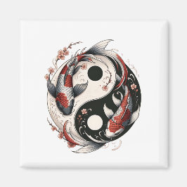 Yin and Yang Japanischer Koi Fisch Magnet