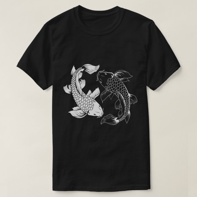 Yin and Yang Japanischer Koi Fish T - Shirt (Design vorne)
