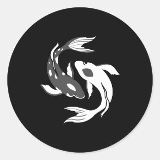 Yin and Yang Koi Fish Runder Aufkleber