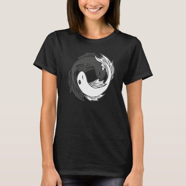 Yin and Yang Koi Pose fish Meditation Acro Hatha Y T-Shirt (Vorderseite)