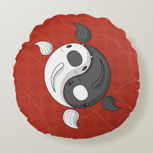 Yin et Yang le Coussin du cycle de Koi