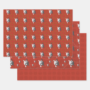 Yin et Yang le jeu de papier d'enveloppement de Ko