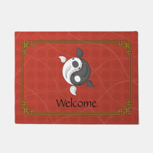 Yin et Yang le tapis de porte Koi