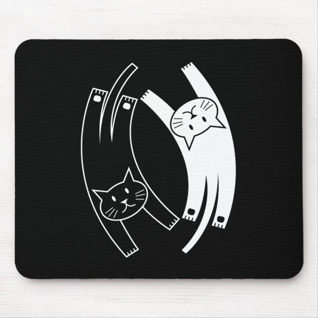 Yin u. Yang-Katzen Mousepad (Vorne)