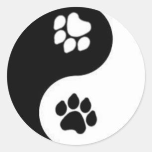 Yin u. Yang Runder Aufkleber