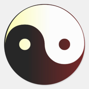 Yin u. Yang Runder Aufkleber