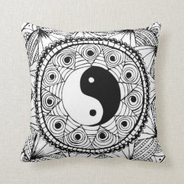 Yin u. Yang-Weiß Kissen