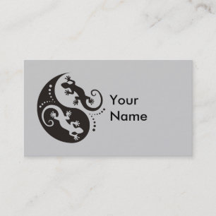 YIN u. YANGGeckosschwarzes + Ihr Hintergrund u. Visitenkarte