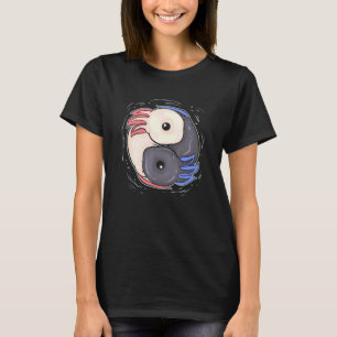 Yin und Yang Axolotl - Niedlich rosa und schwarze T-Shirt