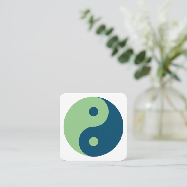 Yin und Yang Balance ganzheitliche Wellness-Therap Quadratische Visitenkarte (Stehend Vorderseite)