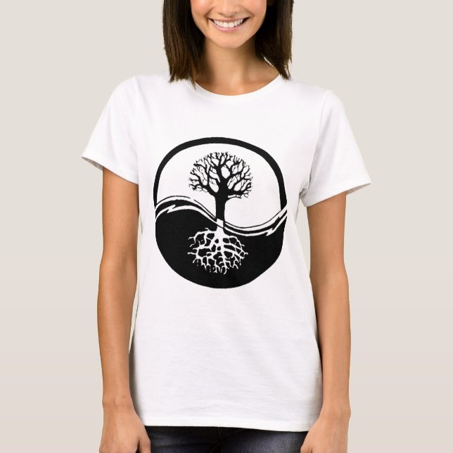 Yin und Yang-Baum des Lebens T-Shirt (Vorderseite)
