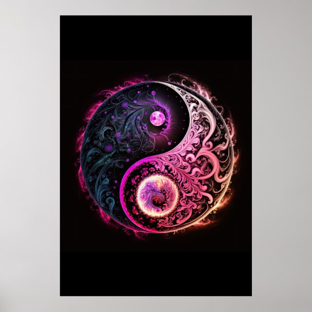 Yin und Yang Chinesisches spirituelles Symbol des  Poster (Vorne)