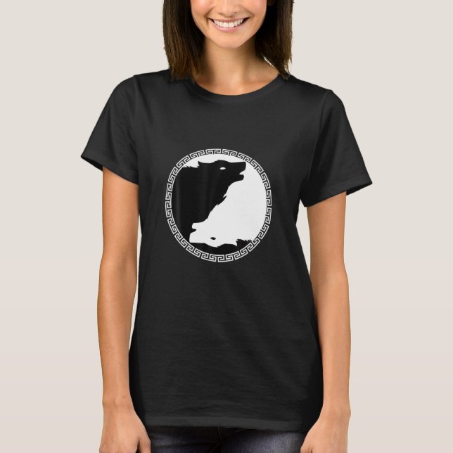 Yin und Yang Dangerous Wolf Animals Wild Art Gesch T-Shirt (Vorderseite)