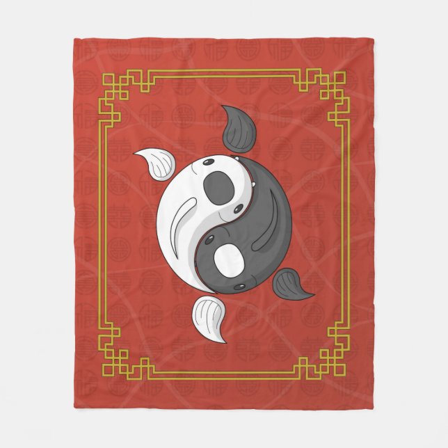 Yin und Yang das Koi Fleece Blanket (Vorderseite)
