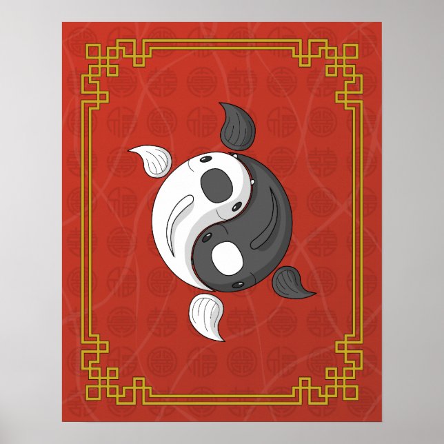 Yin und Yang das Koi Poster (Vorne)