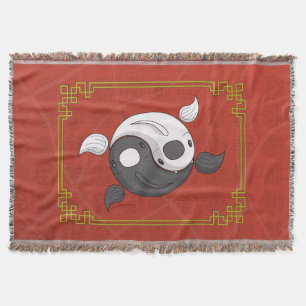 Yin und Yang das Koi Throw Blanket Decke