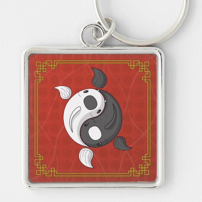 Yin und Yang der Koi-Schlüsselanhänger Schlüsselanhänger (Vorne)