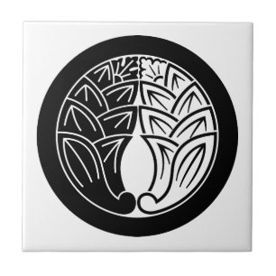 Yin und Yang, die japanische Ginger in den Kreis a Fliese