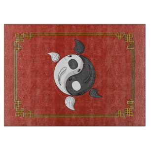 Yin und Yang die Koi-Glasschneidplatine Schneidebrett