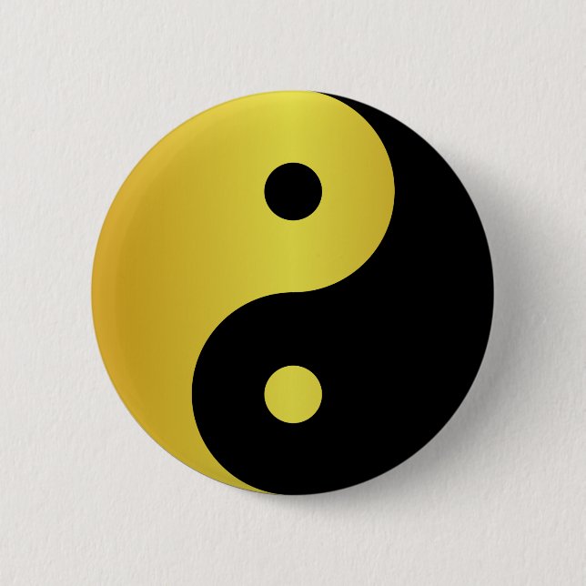 Yin und Yang | Goldasianische Philosophie zen Button (Vorderseite)