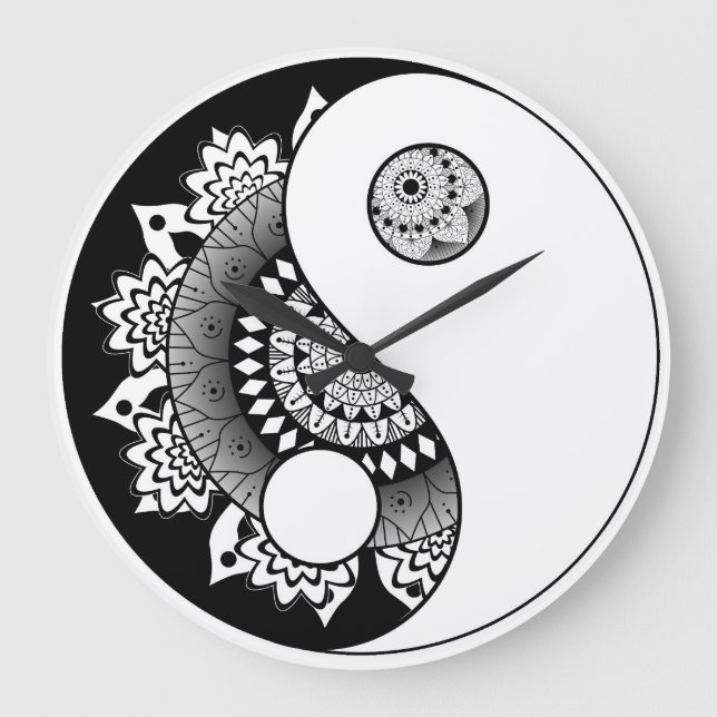 Yin und Yang Große Wanduhr (Vorderseite)