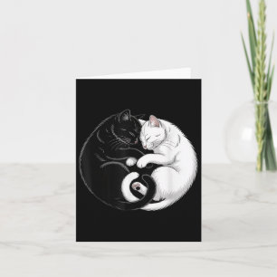 Yin und Yang Hauskatzen Schwarz-weiße Katzen Karte