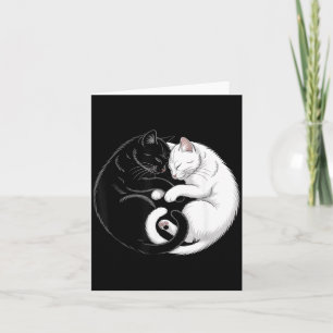 Yin und Yang Haustierkatze Schwarz Weiß Katzen Karte