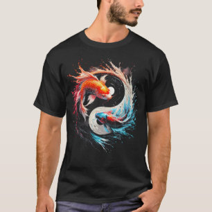 Yin und Yang Japanisch Koi Fish Art Graphic Yinyan T-Shirt