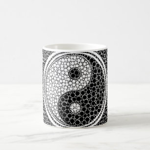 Yin und Yang-Punkt-Kunst Schwarzweiss Kaffeetasse