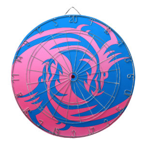 Yin und Yang rosa und blaue Drachen Dartscheibe