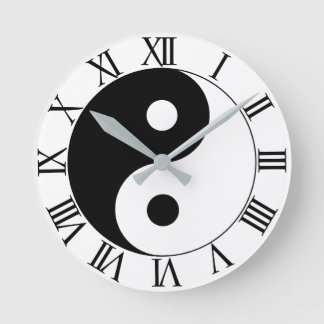 YIN UND YANG RUNDE WANDUHR
