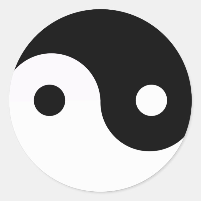 Yin und Yang Runder Aufkleber (Vorderseite)