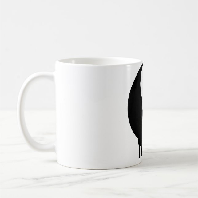 Yin und Yang Schwarz-weißer Paint Melting Drops Br Kaffeetasse (Links)