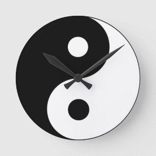 Yin und Yang-Symbol Runde Wanduhr
