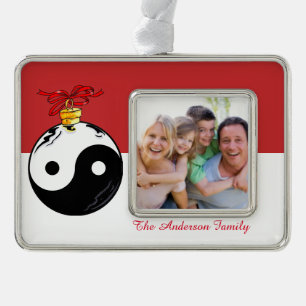 Yin und Yang-Verzierung Rahmen-Ornament Silber
