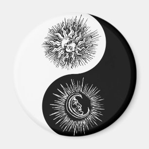 Yin und Yang-Zeichen - Sonne vs Mond Magnet