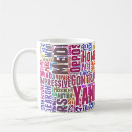 Yin Yan Nuage de Mots Text Interconnection Kaffeetasse