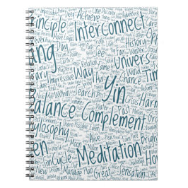 Yin Yan Nuage de Mots Text Interconnection Notizblock