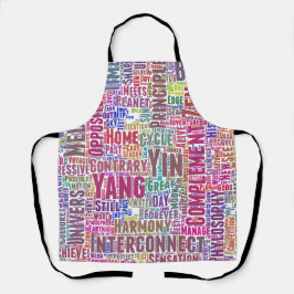 Yin Yan Nuage de Mots Text Interconnection Schürze