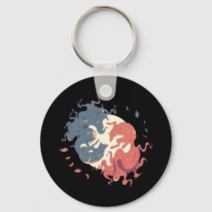 Yin Yang Animal Art, Spirit Wölfe Schlüsselanhänger